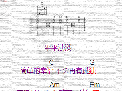 <b>《簡(jiǎn)單的幸?！芳V_C調(diào)簡(jiǎn)單彈唱譜</b>