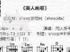 <b>《美人畫卷》吉他譜_G調(diào)簡單和弦譜</b>