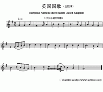 英國國歌鋼琴譜（European Anthem sheet music：United