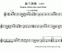 波蘭國(guó)歌鋼琴譜（European Anthem sheet music：Poland）